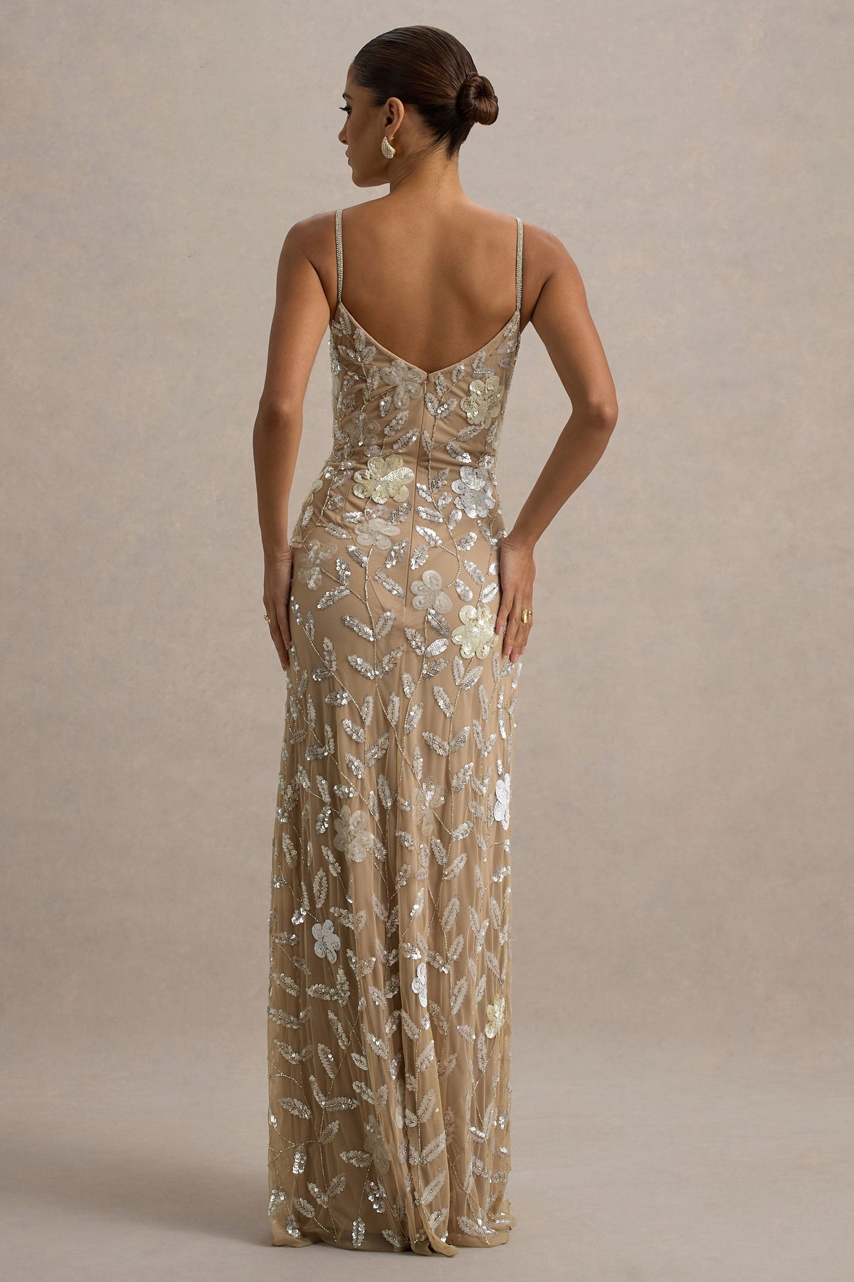 Gemini | Blumenverziertes Träger-Maxikleid